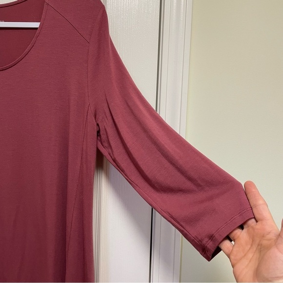 Garnet Hill Desert Mauve viscose blend Knit Trapeze Dress L - Picture 6 of 10